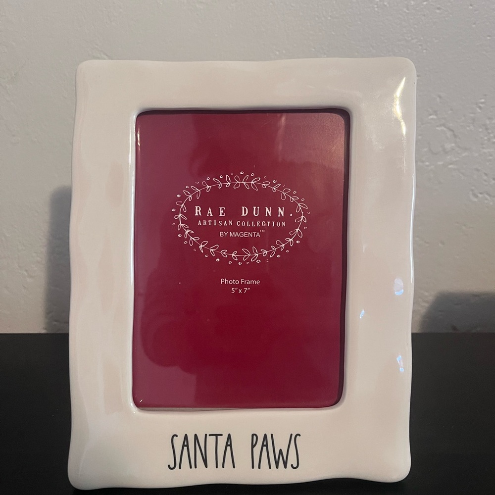 Rae Dunn Santa Paws Frame - Cream
